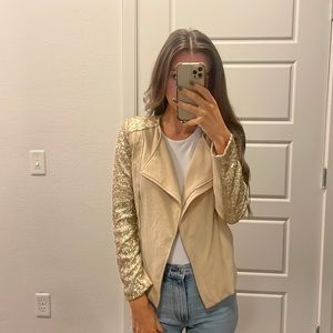 Gold Sequin Sleeve Jacket